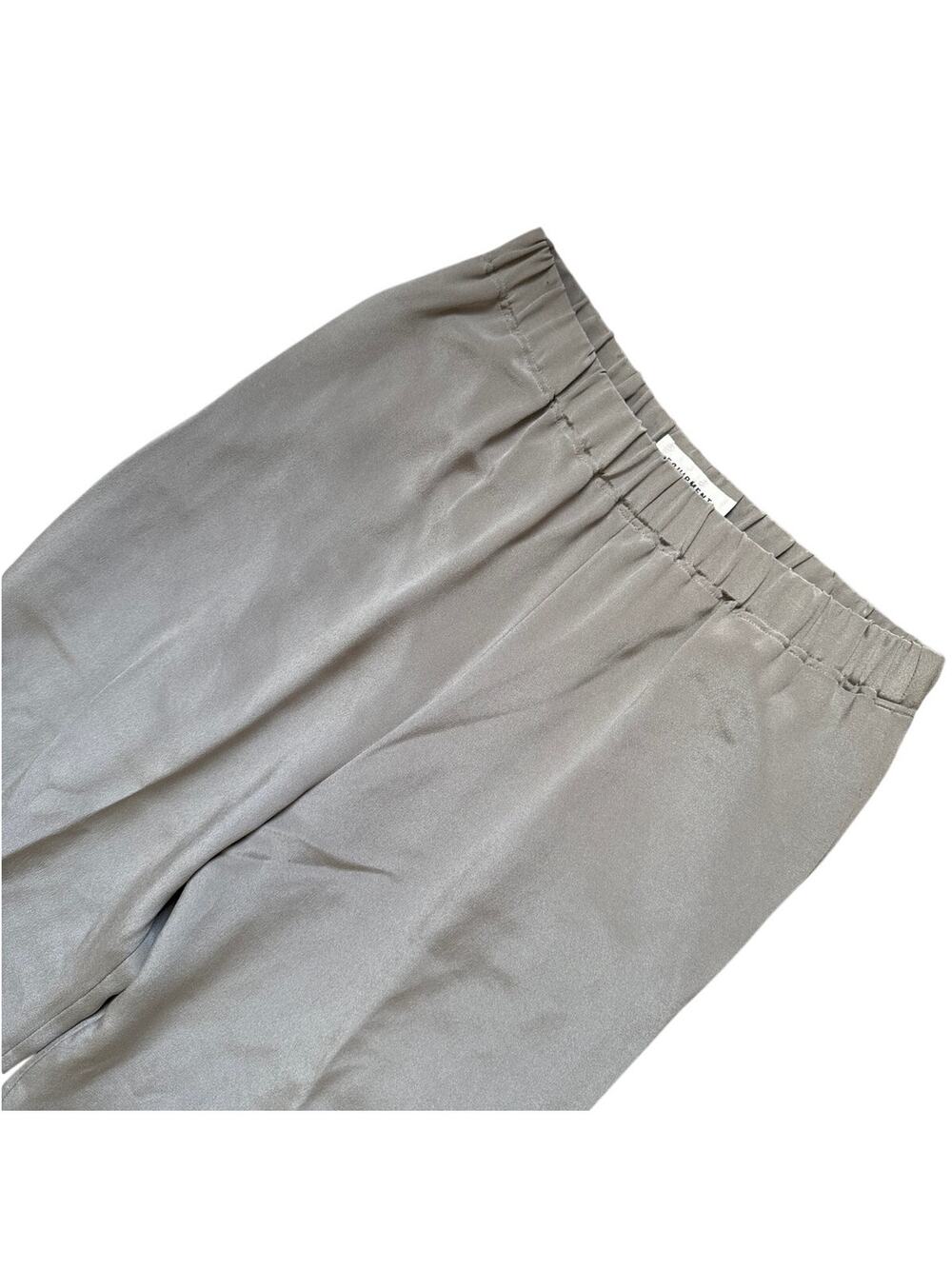 Women's Size M Equipment 100% Silk Gray Pull On High Rise Straight Leg Pant